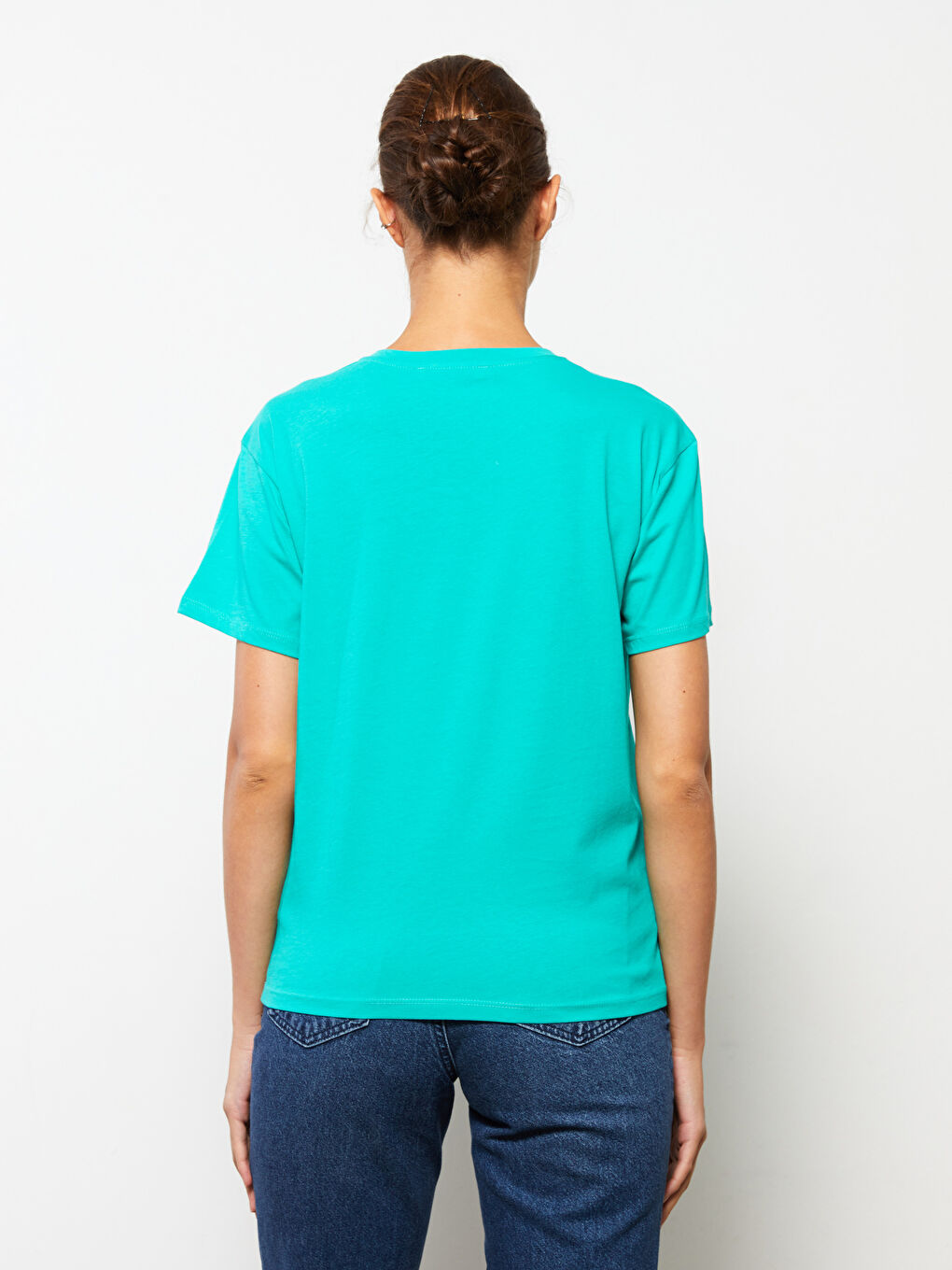 Crew Neck Printed Short Sleeve Women's T-Shirt-4