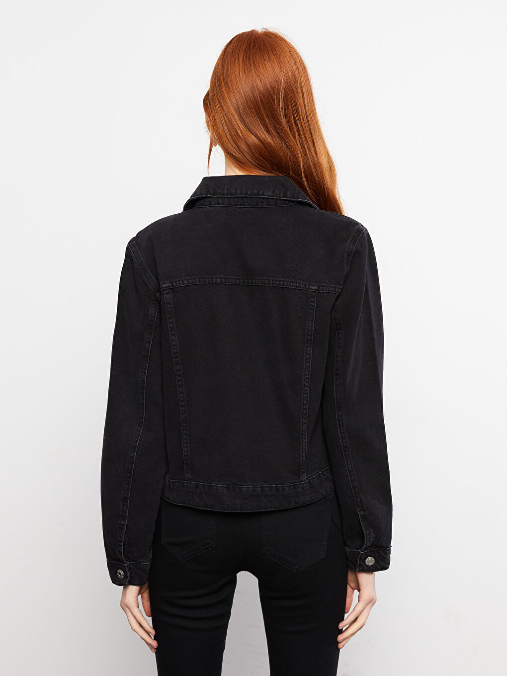Veste en jean à col pour Femmes-4