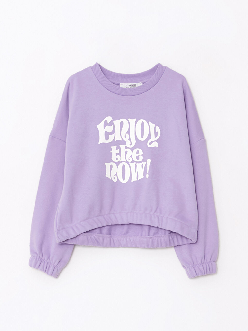 LCW Kids Crew Neck Printed Long Sleeve Girls' Sweatshirt -W24287Z4-GG9