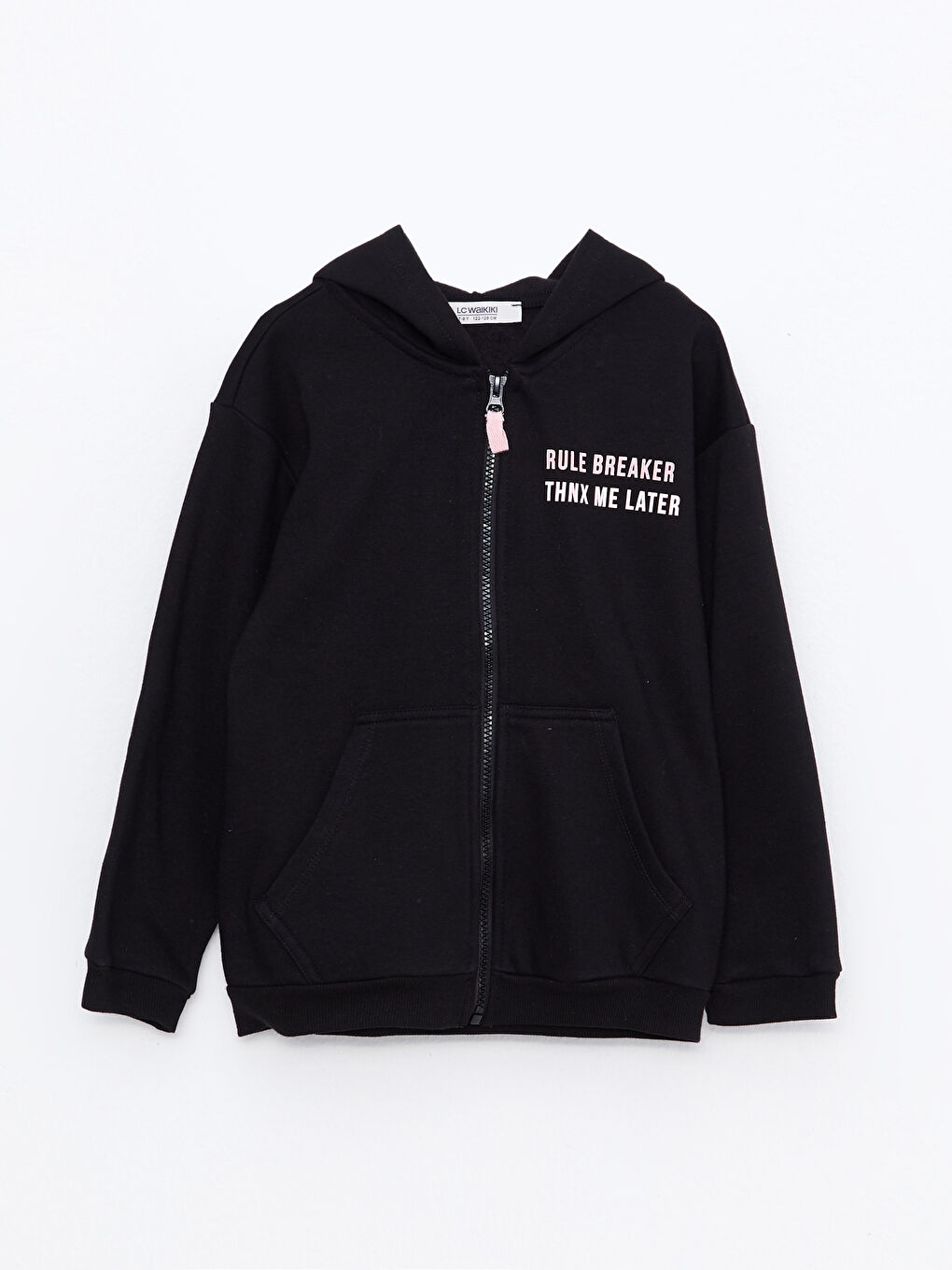 қыздарға арналған капюшонды принтті ұзын жеңді сыдырмалы свитшот