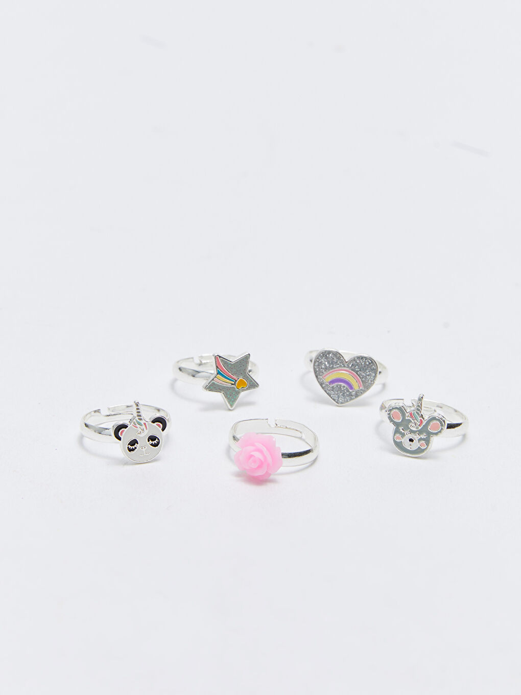 Karışık Figürlü Kız Çocuk Yüzük 5'li-2