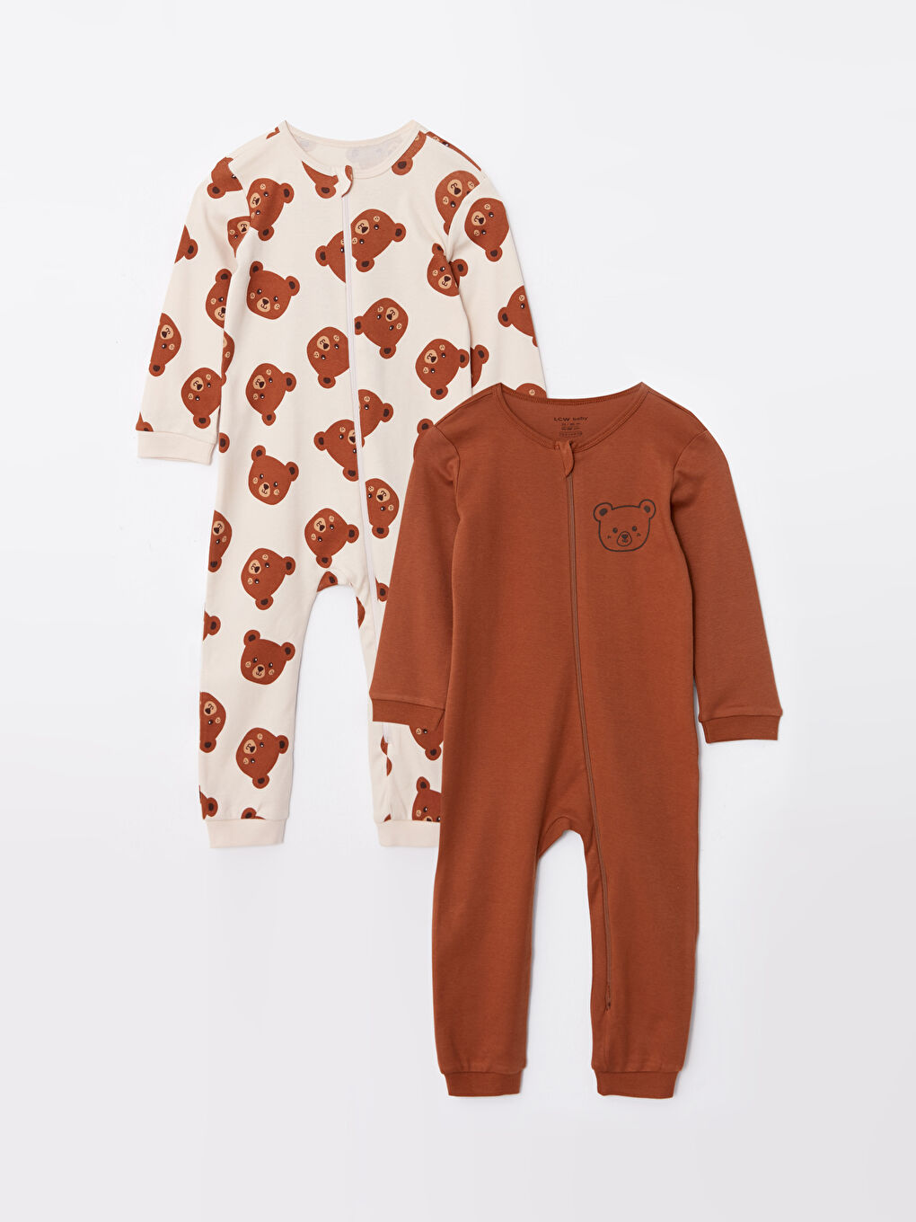 Crew Neck Long Sleeve Printed Baby Boys Jumpsuit 2 Pack-4