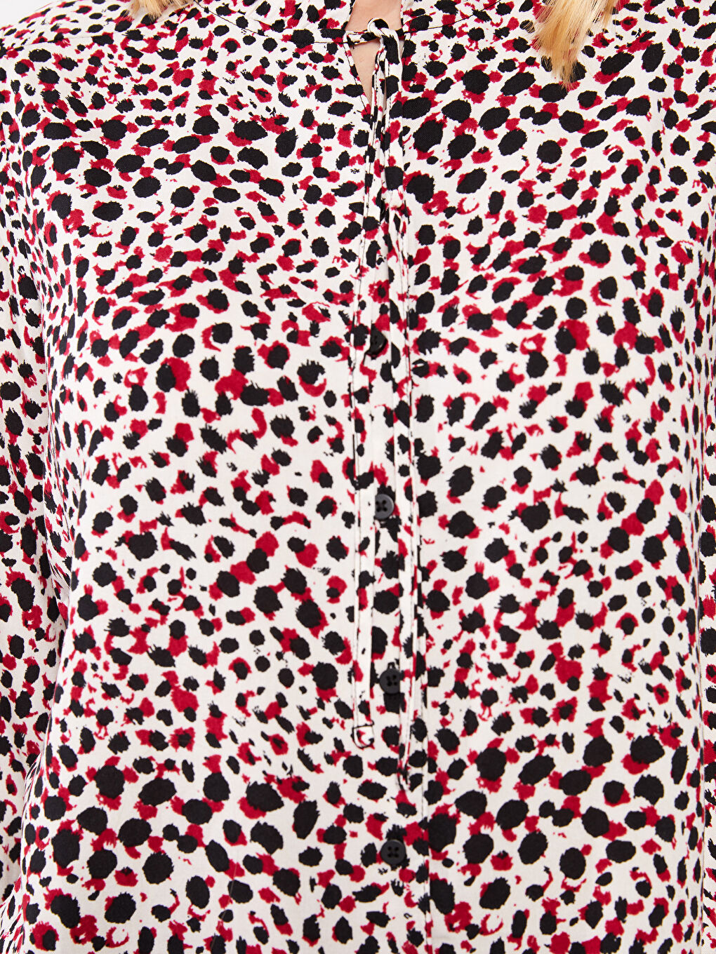 Chemise pour Femmes à Col Lavallière Imprimée à Manches Longues en Viscose-3