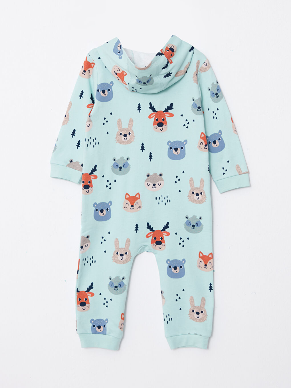 Hooded Long Sleeve Printed Baby Boy Jumpsuit-1