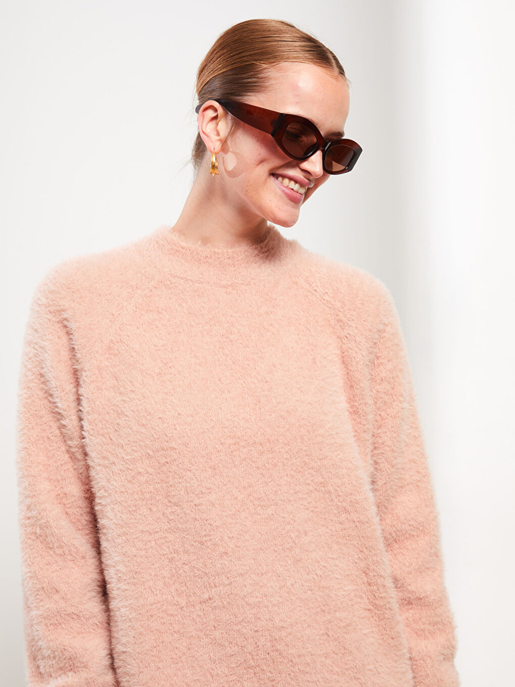 Turtle Neck Regular Long Sleeve Oversize Women's Tricot Tunic-2