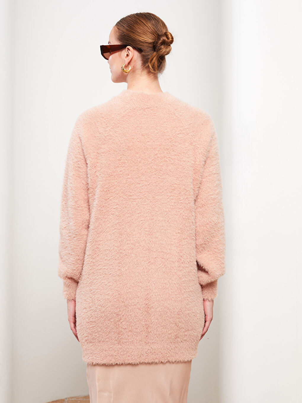 Turtle Neck Regular Long Sleeve Oversize Women's Tricot Tunic-5