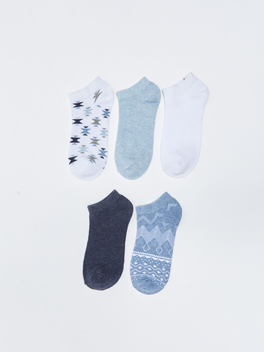 LCW DREAM Gemusterte Sneaker-Socken für Damen 5er-Pack -W24389Z8-FFB