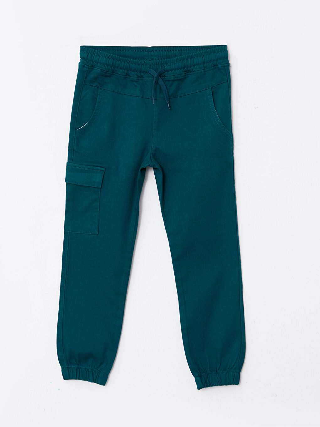 LCW Kids Koyu Petrol Beli Lastikli Basic Gabardin Erkek Çocuk Jogger Pantolon