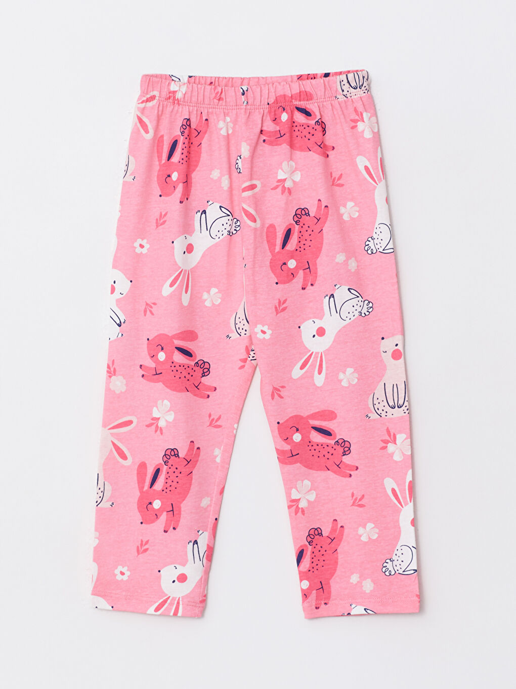 طقم بيجاما بنت صغيرة قطن مطبوع كم طويل بكول بولو-2