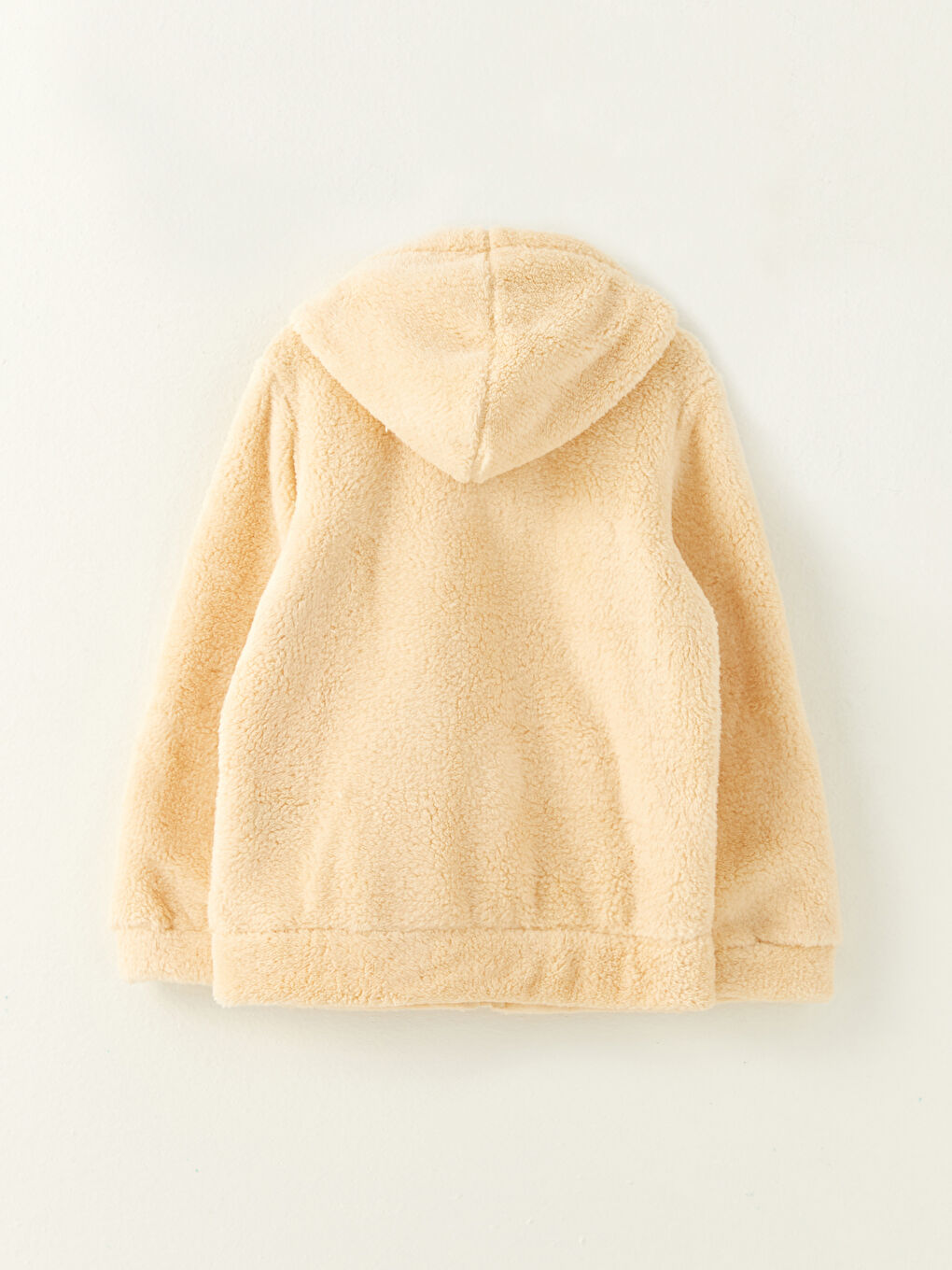 Hooded Basic Long Sleeve Plush Girl Zippered Sweatshirt-1