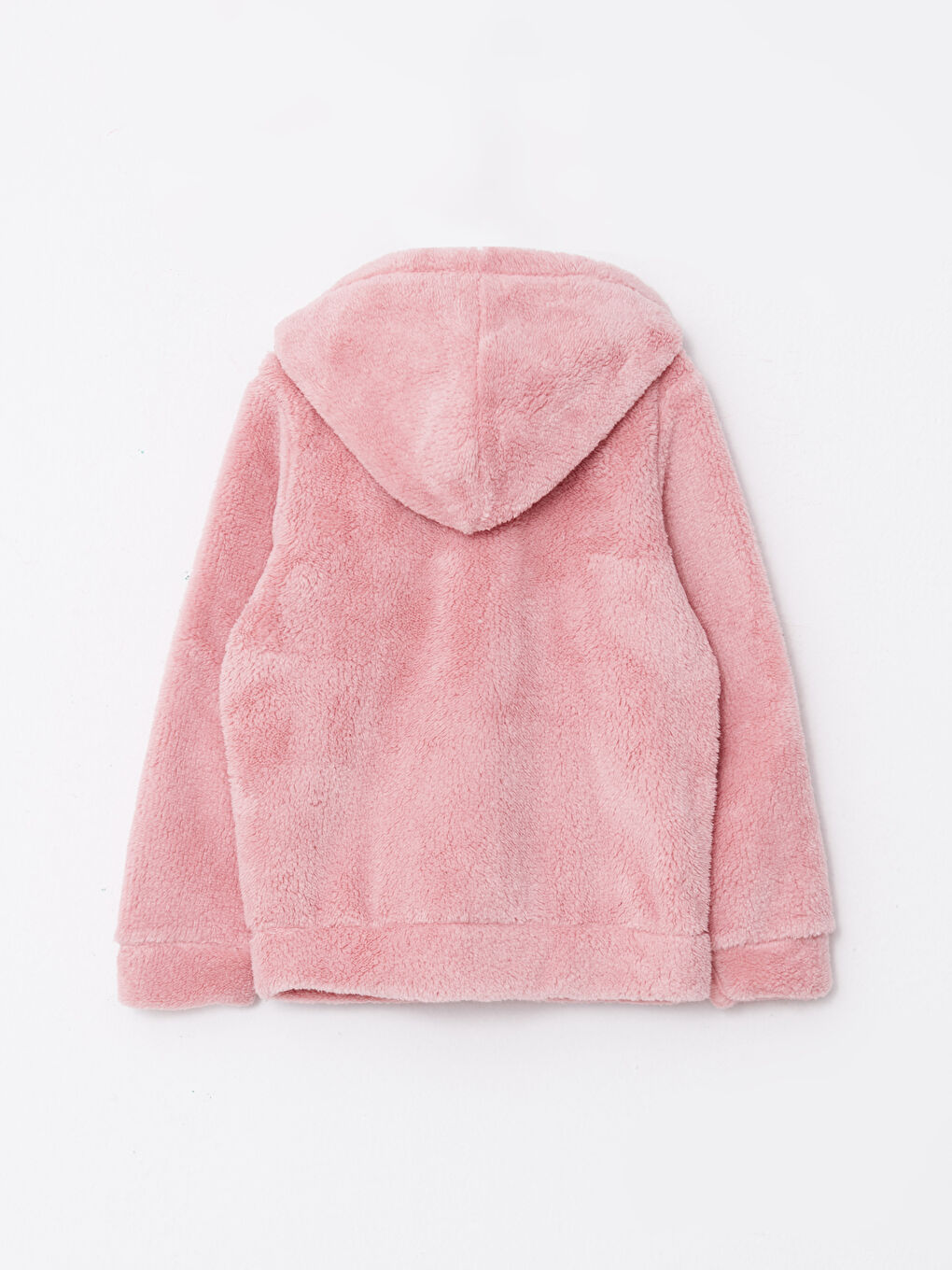 Толстовка на молнии с капюшоном, базовая, с длинным рукавом, плюшевая, для девочек-1