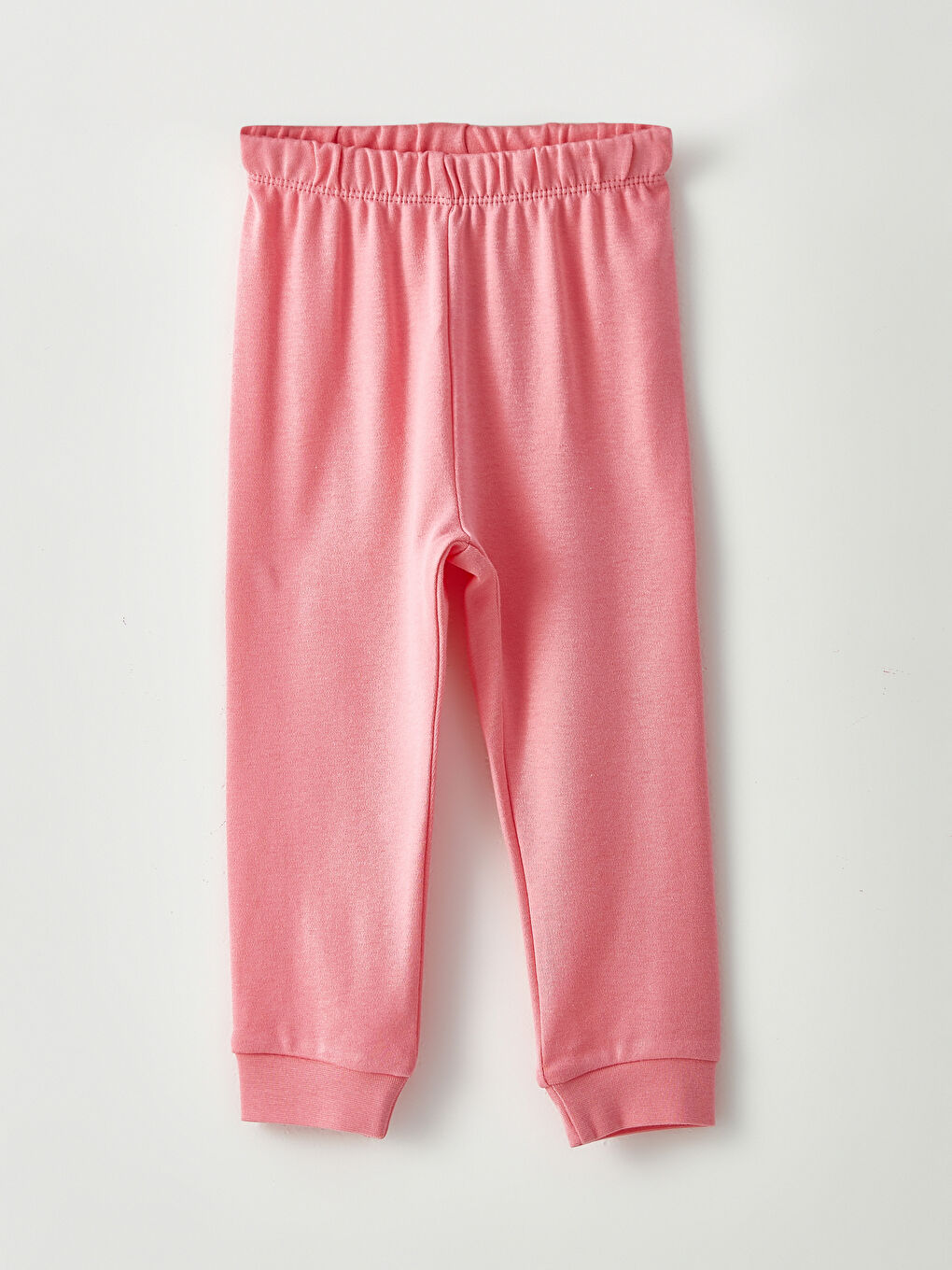 طقم بيجامة مطبوع كم طويل ياقة دائرية للبنات الرضع-2