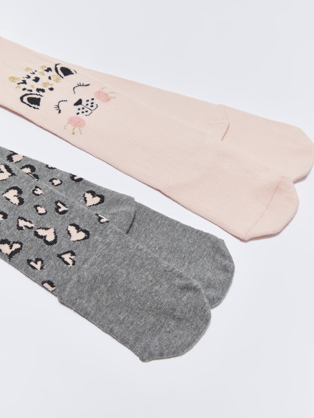 Patterned Girls' Tights 2 Pack-1