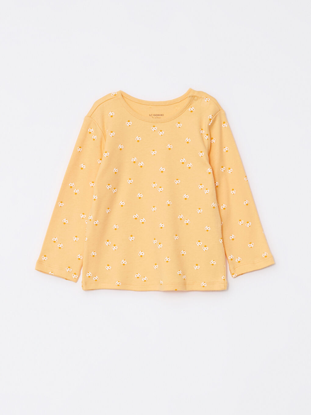 Crew Neck Long Sleeve Printed Baby Girls' Pyjama Set-1