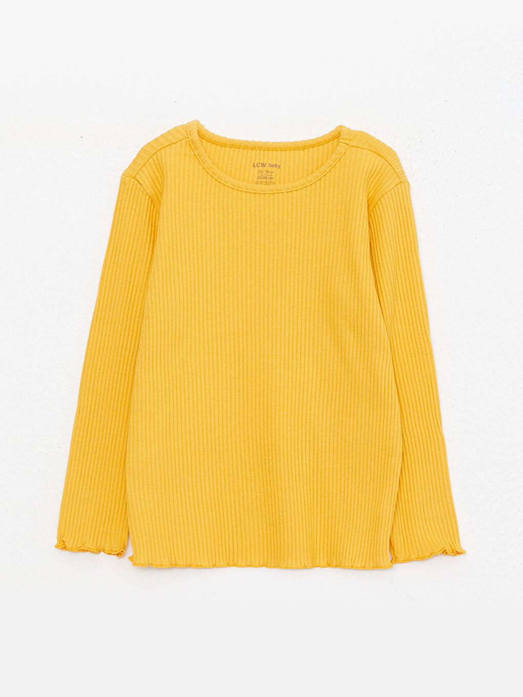 Sarı Bisiklet Yaka Uzun Kollu Basic Kız Bebek Pijama Takımı-3