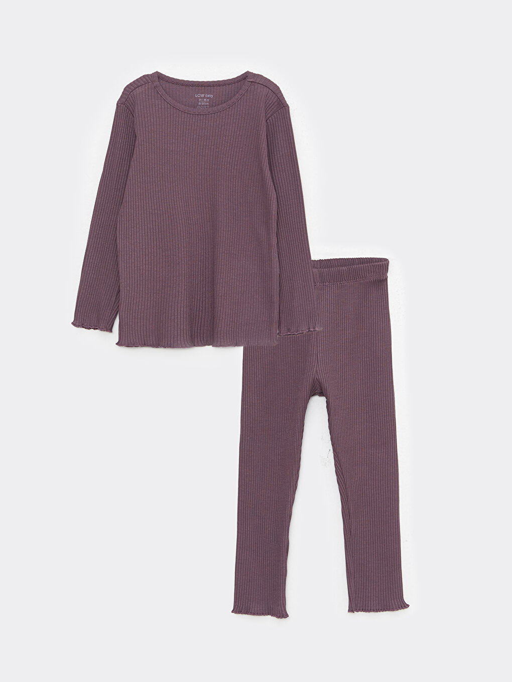 Crew Neck Long Sleeve Basic Baby Girls' Pyjama Set