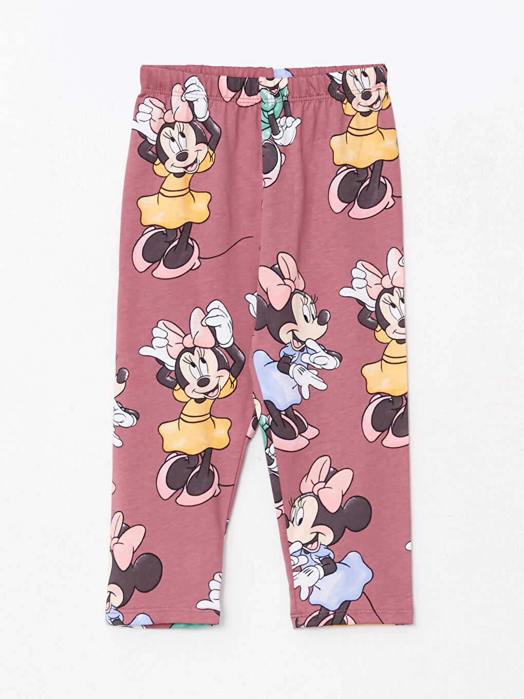 LCW baby Pembe Polo Yaka Uzun Kollu Minnie Mouse Baskılı Kız Bebek Pijama Takım - 2