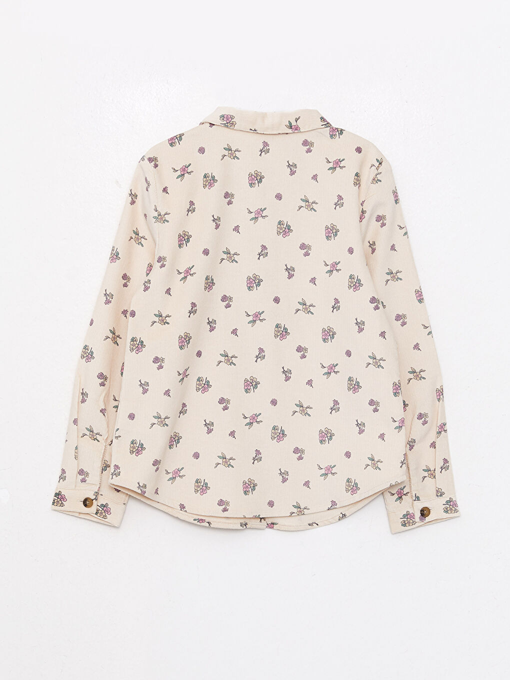 LCW Kids Patterned Long Sleeve Velvet Girl Shirt -W24462Z4-LQB