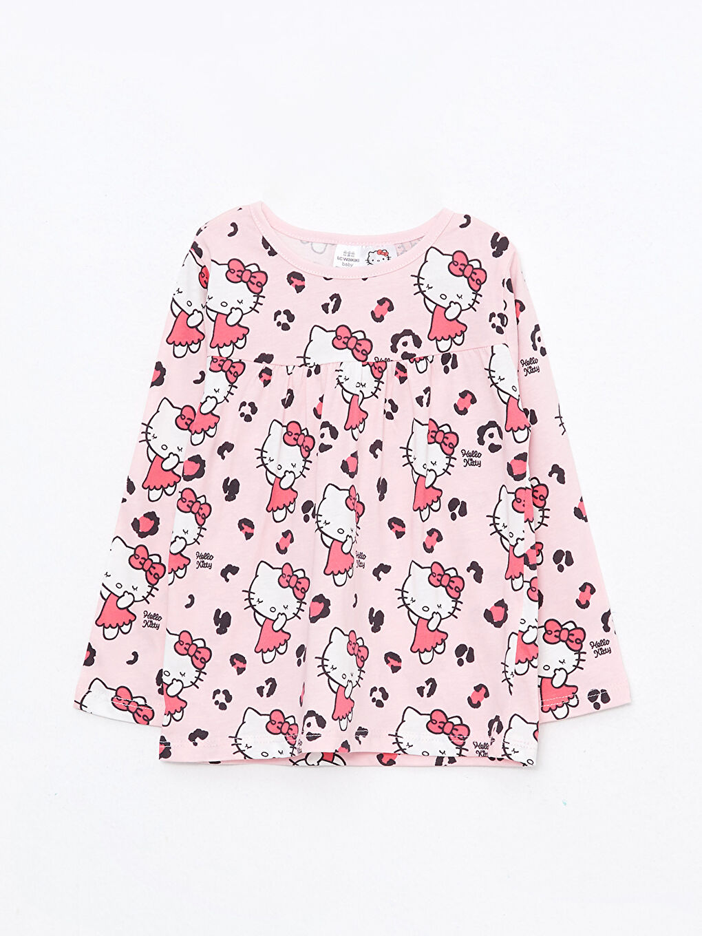 Ensemble de Pyjama Bébé Fille Hello Kitty Imprimé en Coton à Manches Longues et Col Rond-1