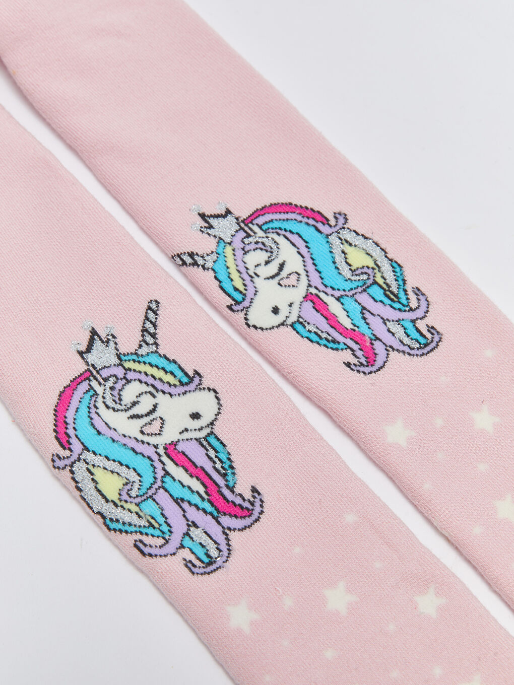 Pembe Desenli Kız Çocuk Havlu Külotlu Çorap-1