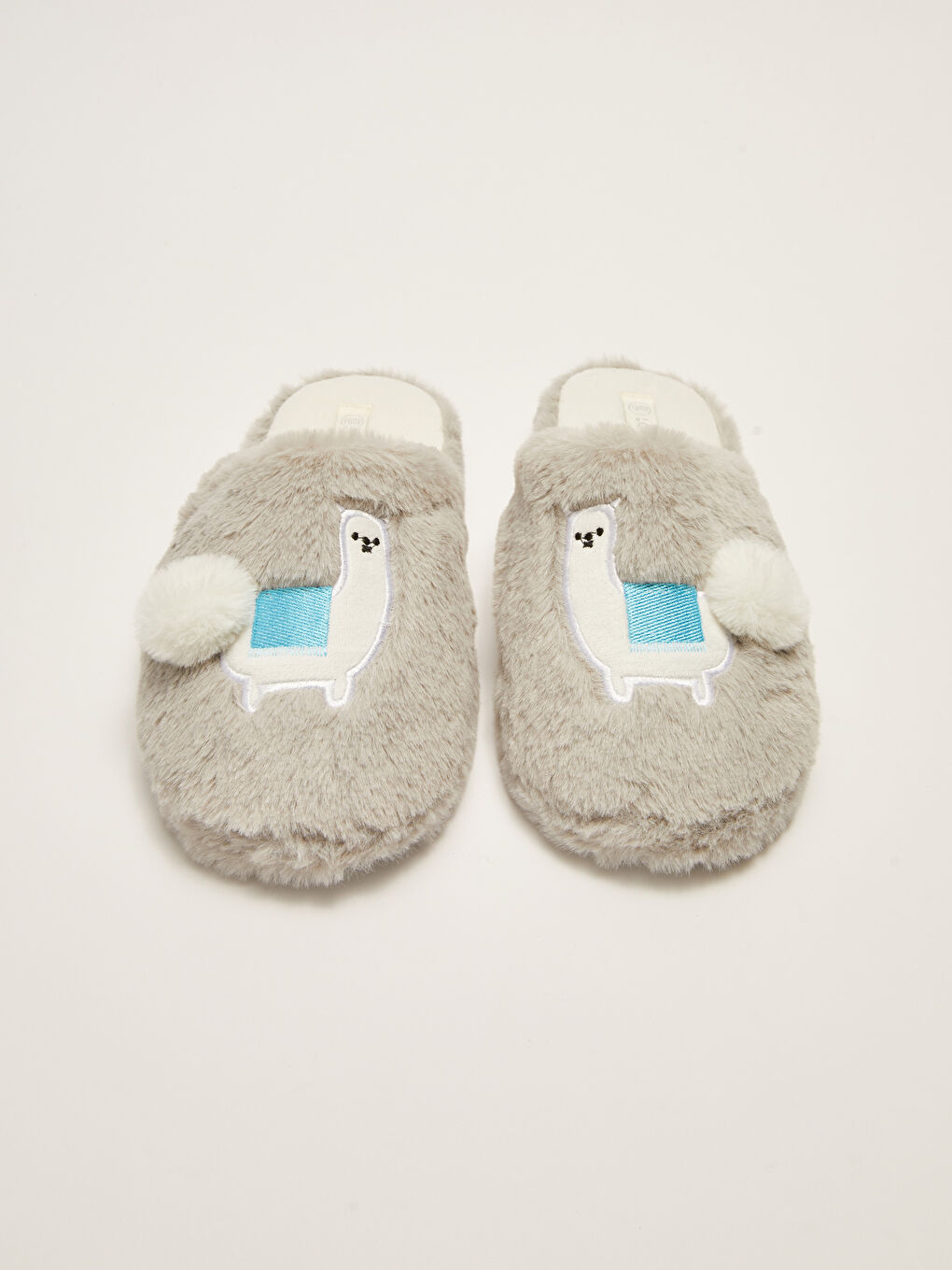 Embroidery Detailed Plush Women's Home Slippers-2