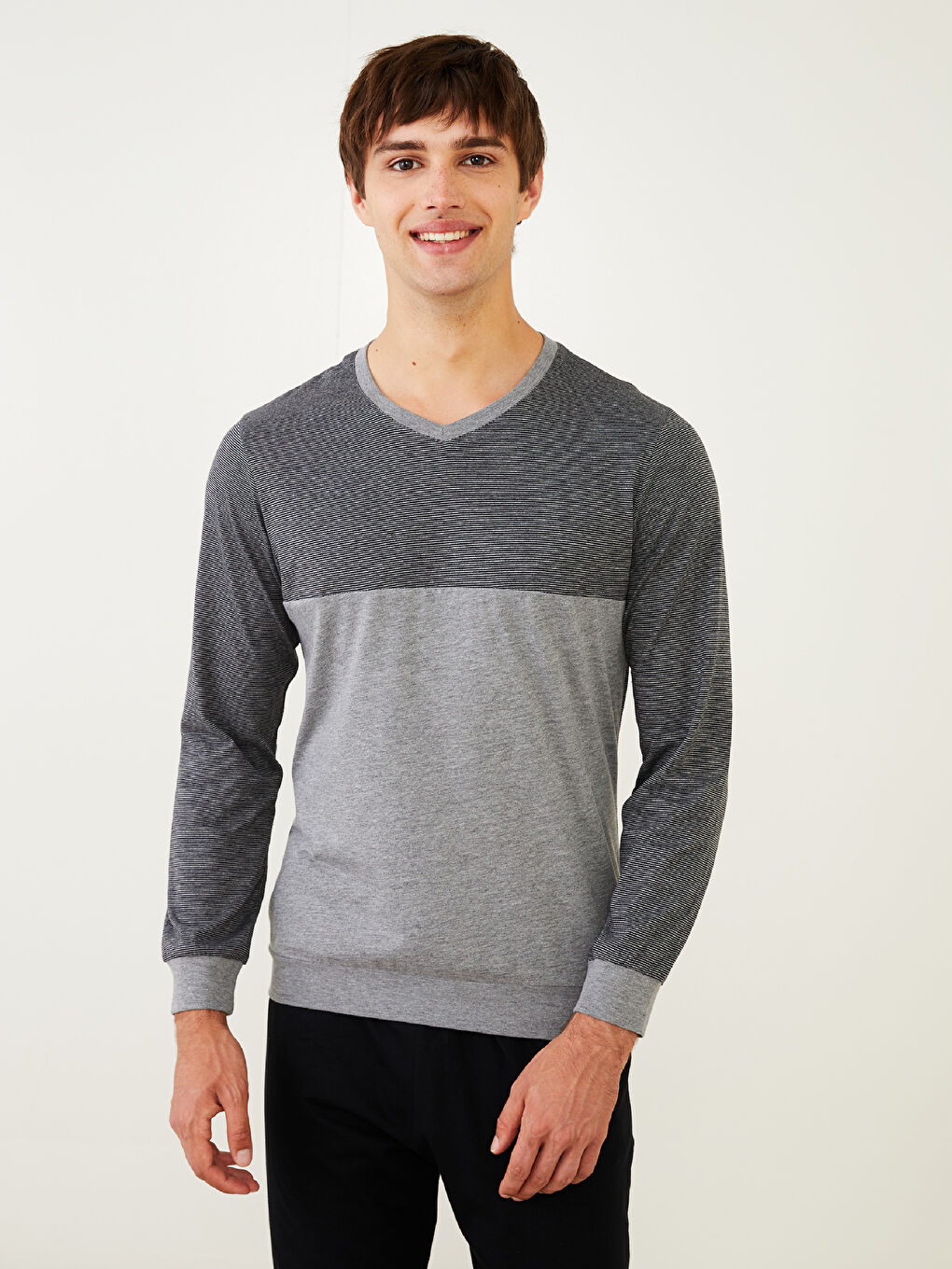 Siyah Standart Kalıp Erkek Pijama Takımı-2