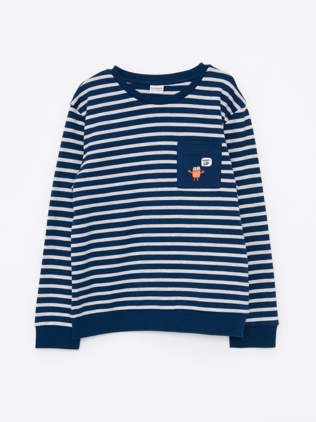 Crew Neck Striped Long Sleeve Boys' T-Shirt-3