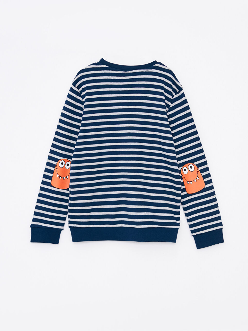 Crew Neck Striped Long Sleeve Boys' T-Shirt-4