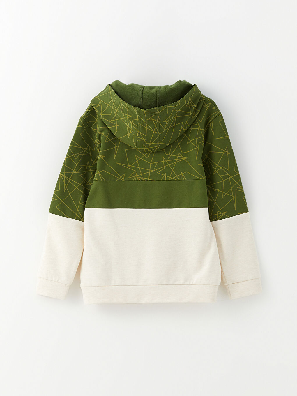 Ұлдарға арналған принтті капюшонды ұзын жең свитшот-2