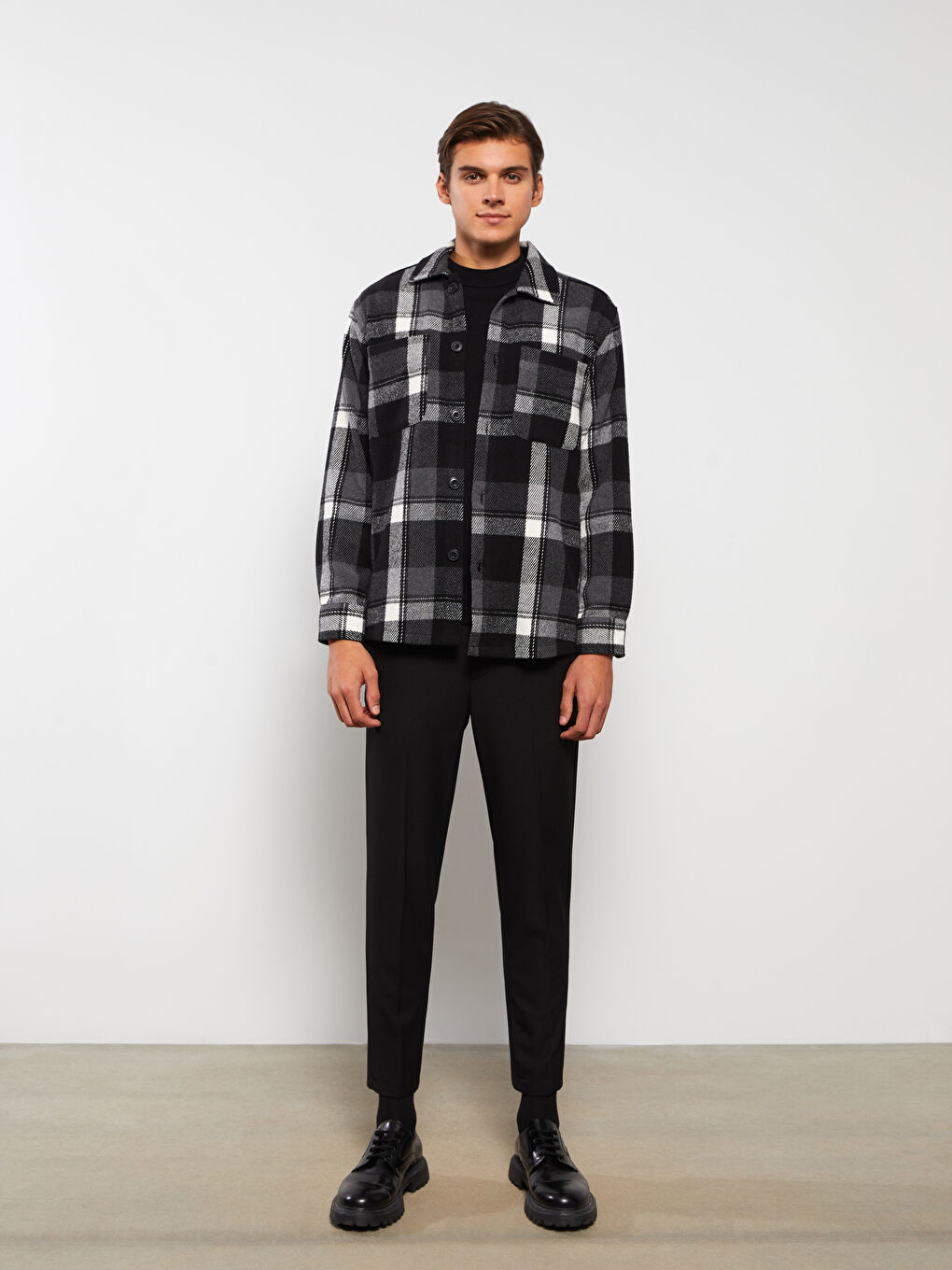 LCW Vision Regulär Sitz Langarm Karo Herren Flanellhemd Jacke -W24495Z8-LKN