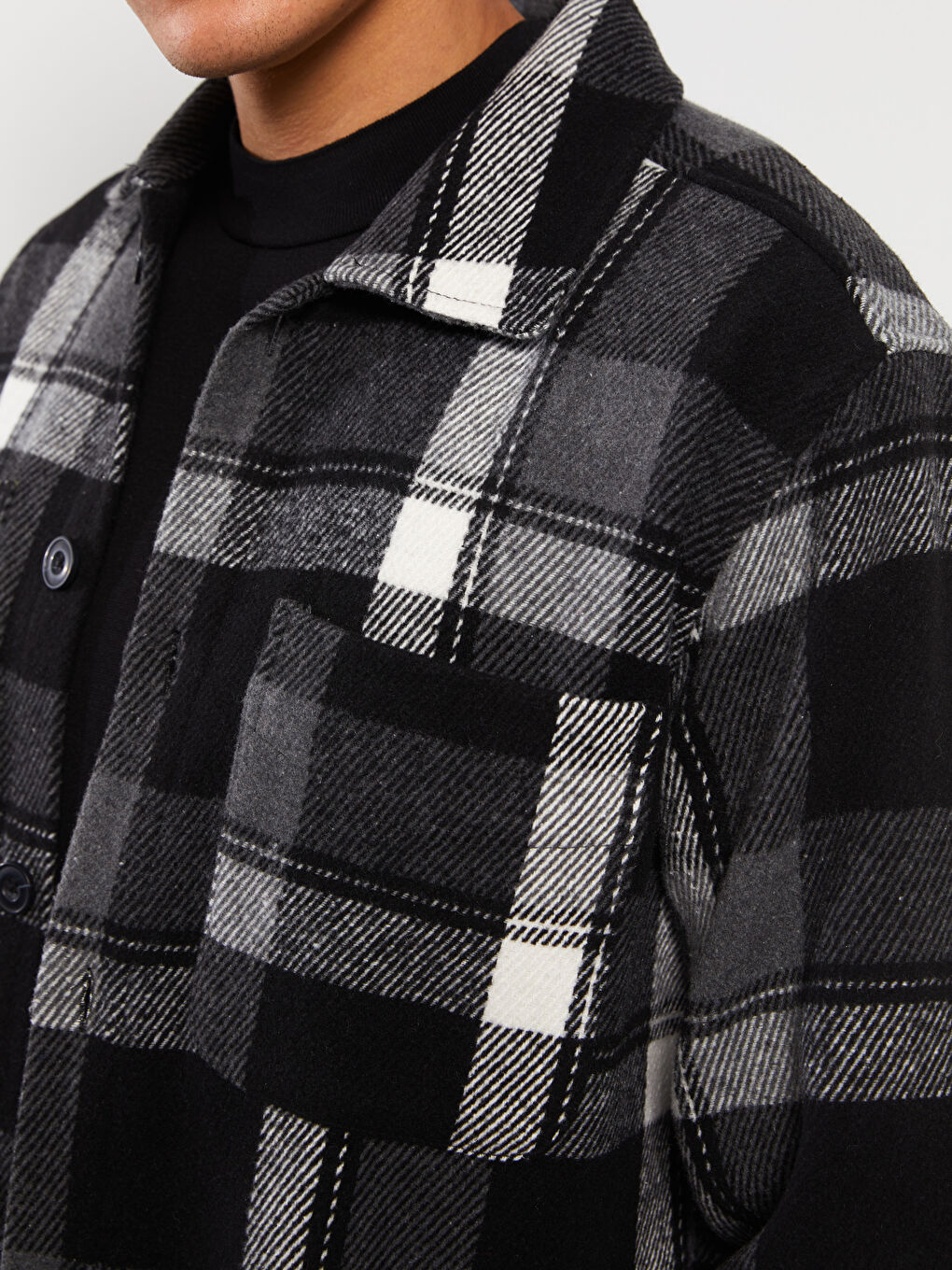 LCW Vision Regulär Sitz Langarm Karo Herren Flanellhemd Jacke -W24495Z8-LKN