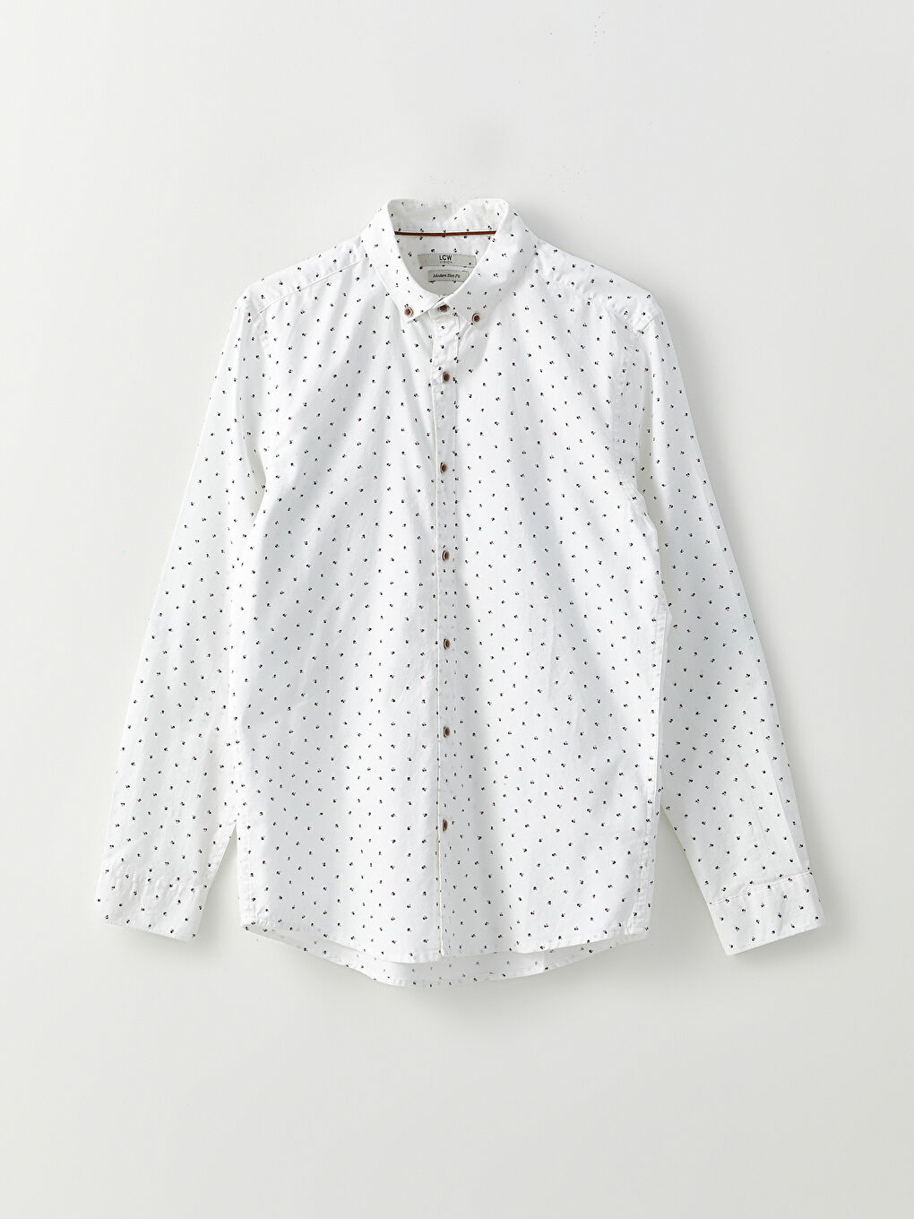 LCW Vision Slim Fit Long Sleeve Patterned Twill Men's Shirt -W24498Z8-KE8