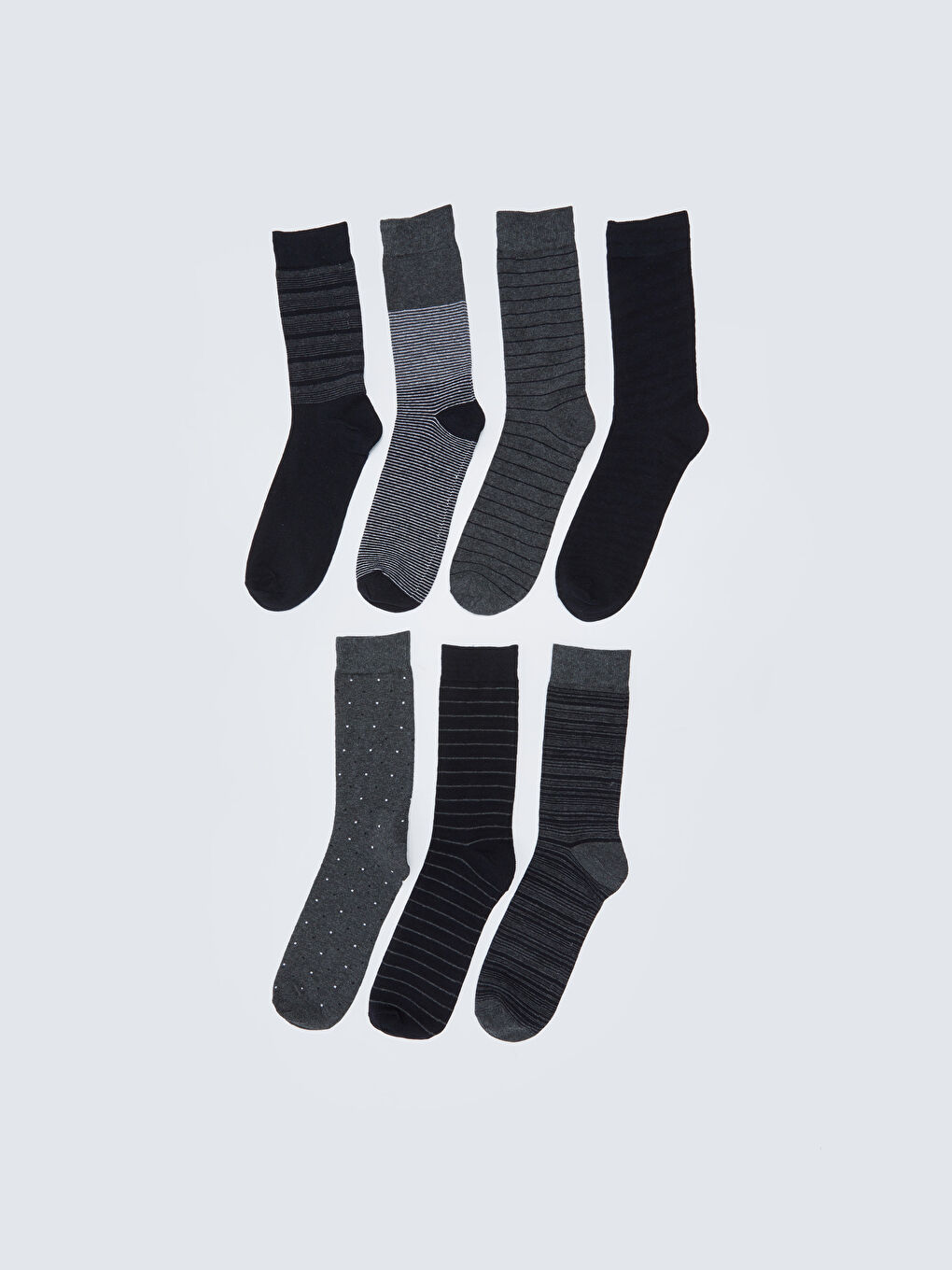 Lacivert Desenli Erkek Soket Çorap 7'li-1