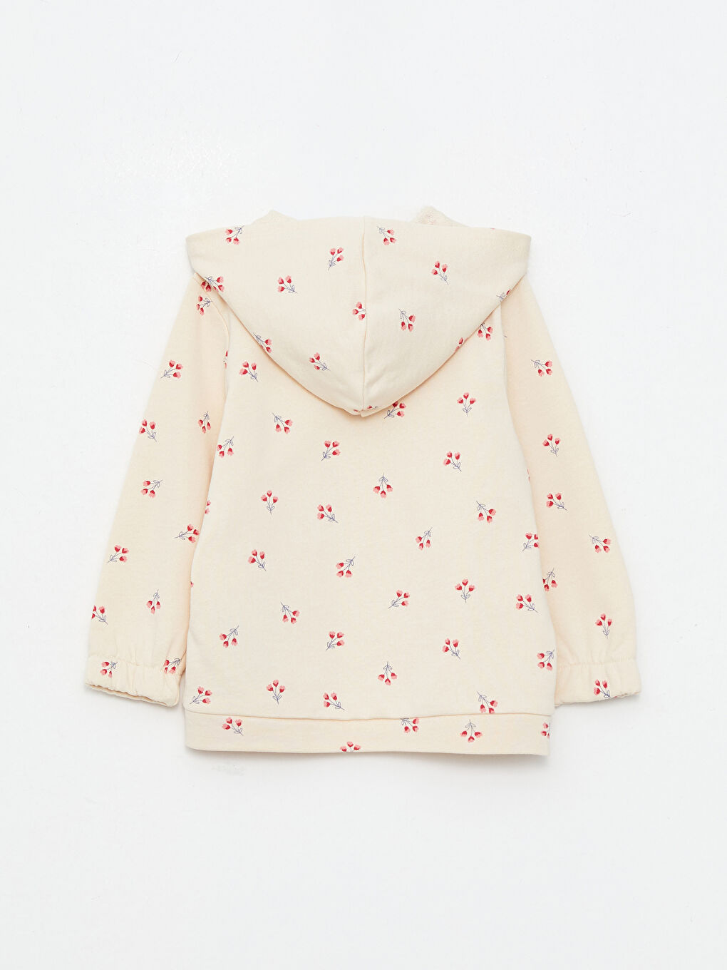 Hooded Long Sleeve Patterned Baby Girl Zippered Cardigan and Trousers 2-Pack Set-3