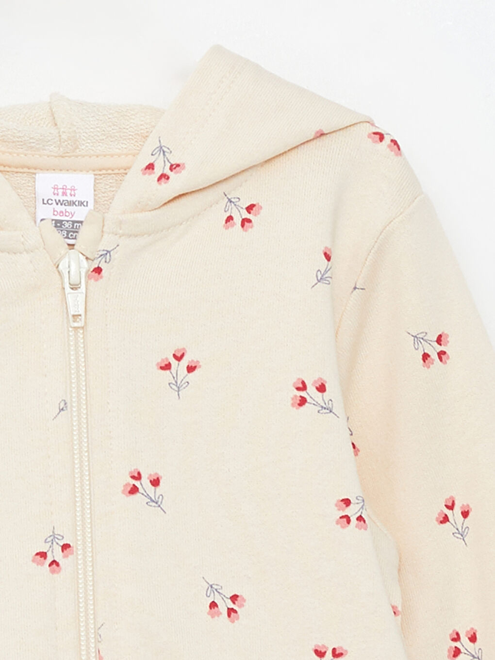 Hooded Long Sleeve Patterned Baby Girl Zippered Cardigan and Trousers 2-Pack Set-5