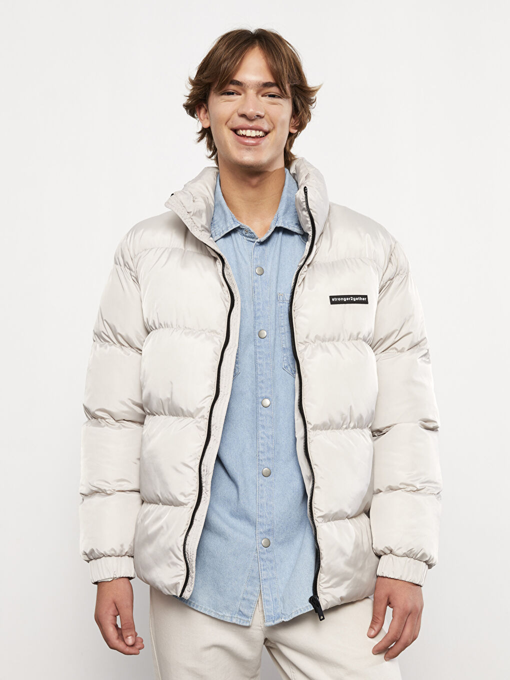 Standard Fit Funnel Neck Men's Puffer Coat-1