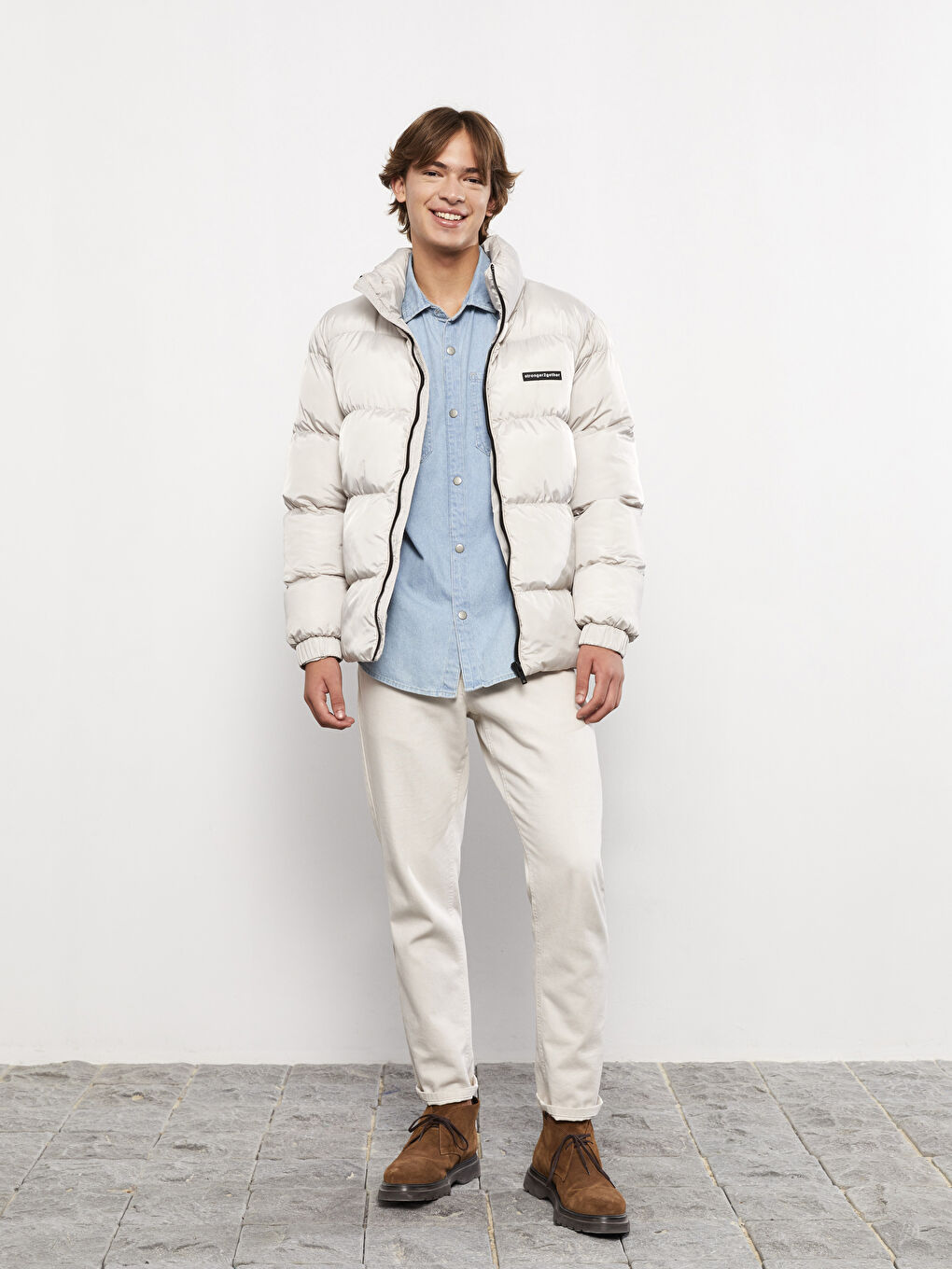 Standard Fit Funnel Neck Men's Puffer Coat-2