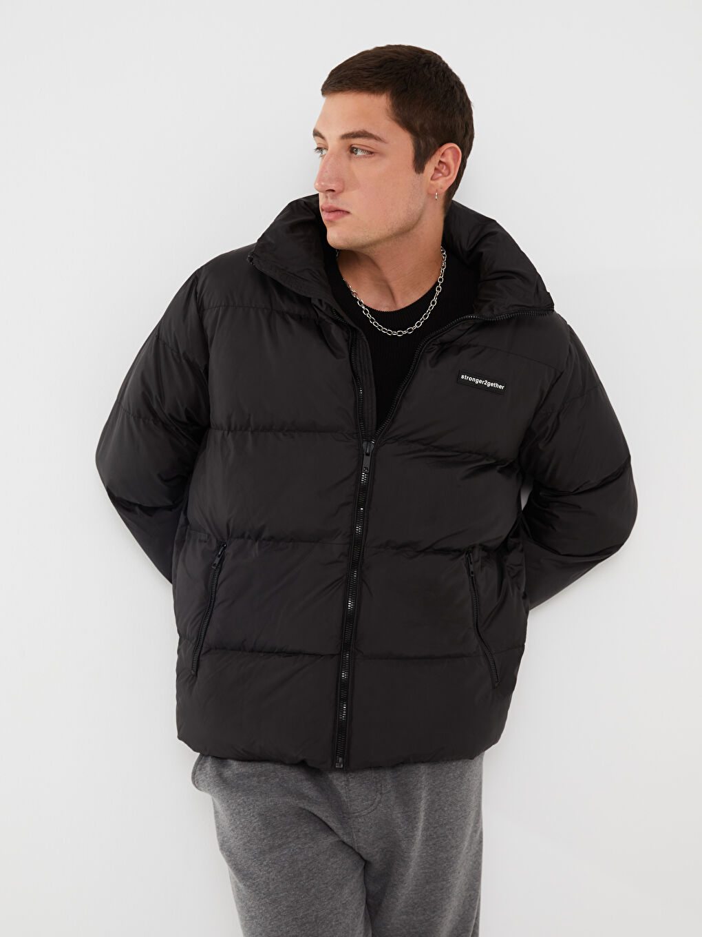 XSIDE Standard Fit Funnel Neck Men's Puffer Coat -W24557Z8-CVL