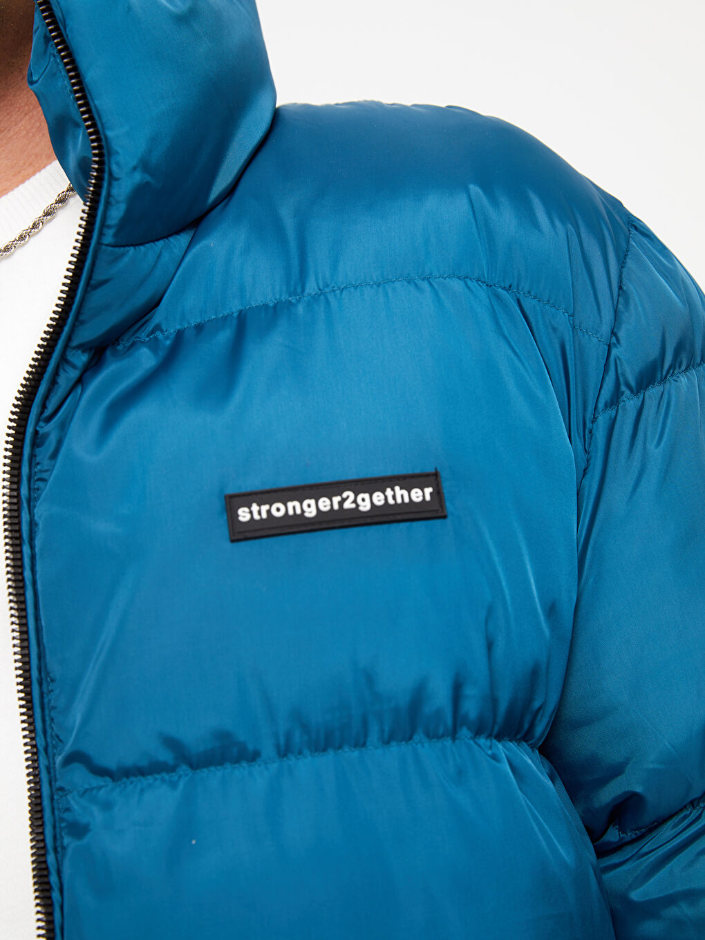 Standard Fit Trichterkragen Herren Steppmantel-3