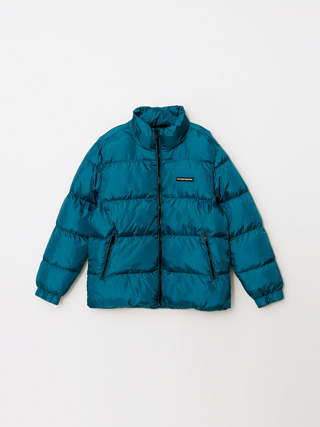 Standard Fit Trichterkragen Herren Steppmantel-5