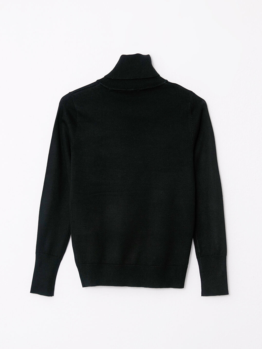 Әйелдерге арналған трикотаж биік жағалы өрнексіз ұзын жең жемпір-5