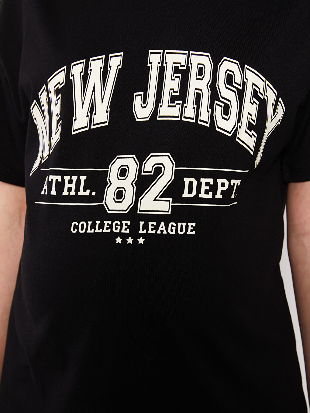 Crew Neck Printed Short Sleeve Cotton Maternity T-shirt-3