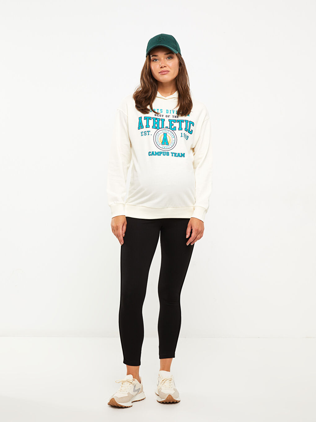LCWAIKIKI Maternity Baskılı Uzun Kollu Oversize Hamile Hoodie -W24580Z8-SGG