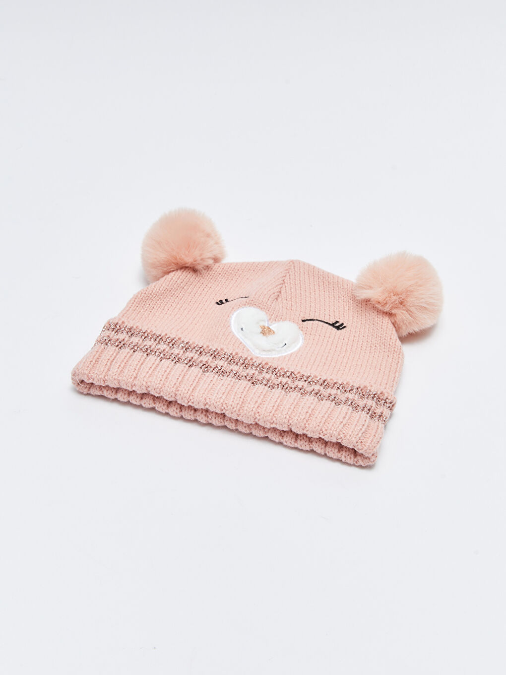 Doppel-Pompon Besticktes Mädchen-Barett-1