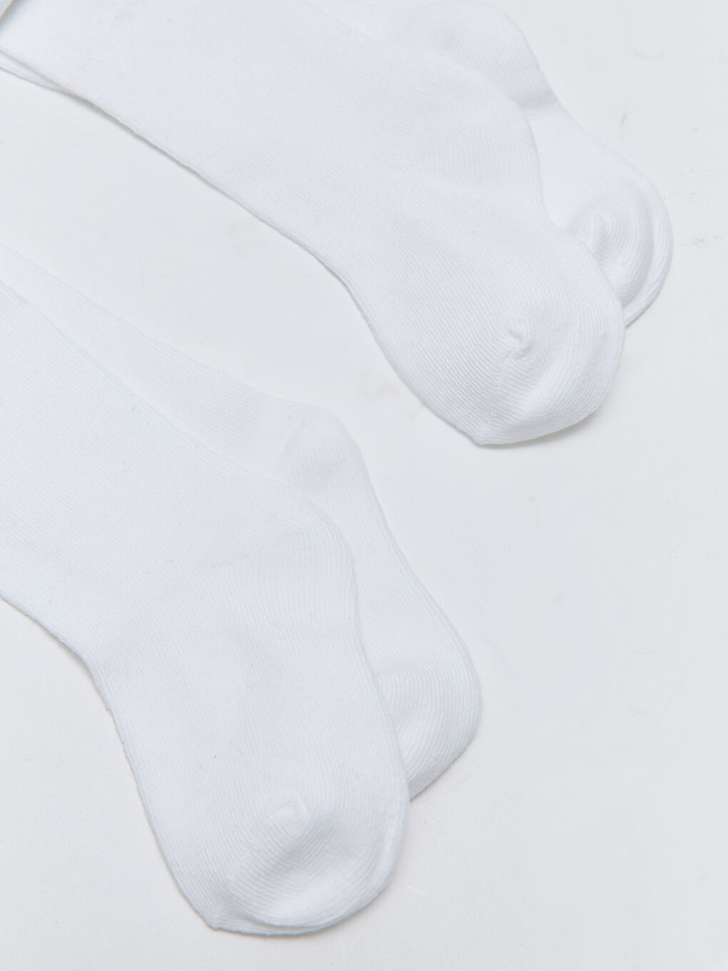 Beyaz Basic Kız Bebek Külotlu Çorap 2'li-3
