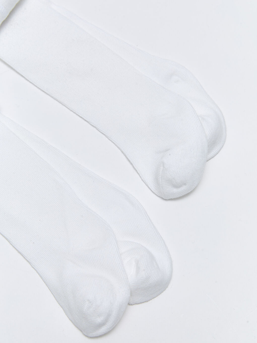 Beyaz Basic Kız Bebek Külotlu Çorap 2'li-2