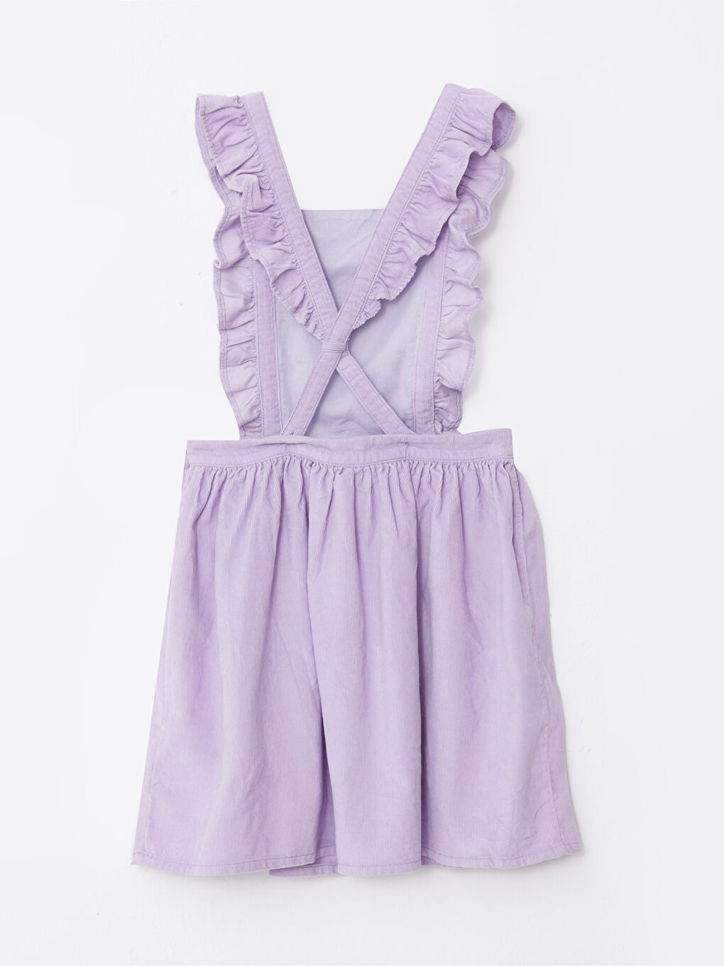 LCW Kids Square Neck Embroidered Velvet Girl Dress -W24604Z4-G0W