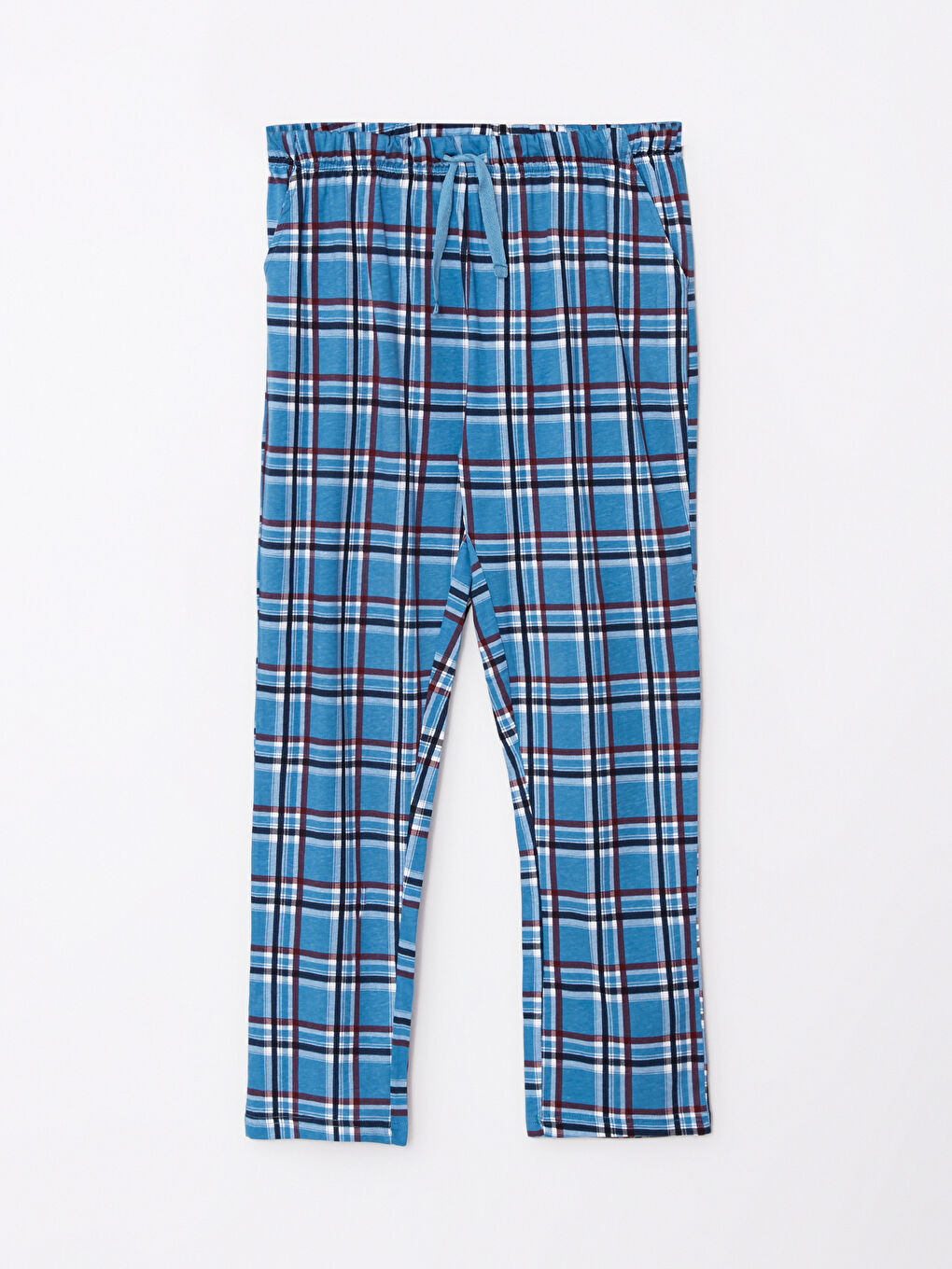 LC WAIKIKI Mavi Baskılı Standart Kalıp Ekose Erkek Pijama Takımı - 7