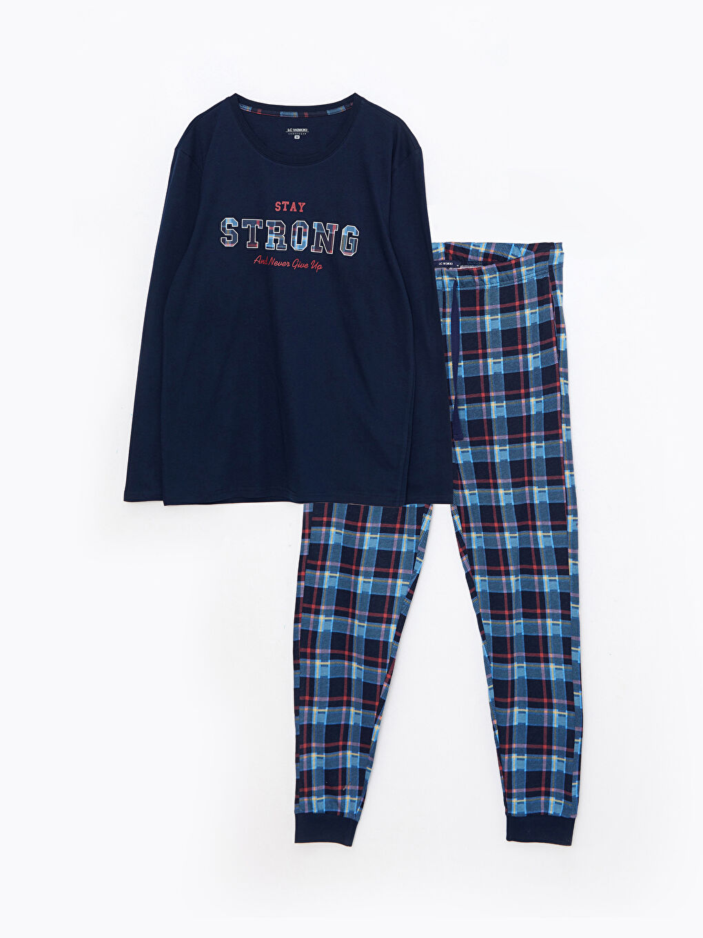 Mavi Slim Fit Erkek Pijama Takım-5