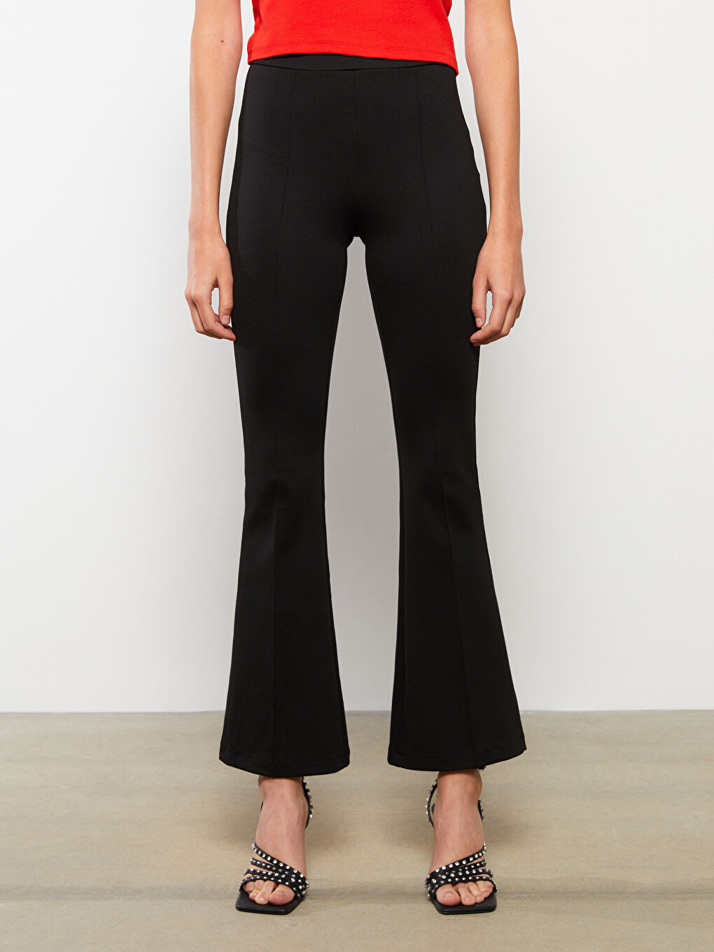 بنطلون وسط عادي ضيق واسع للسيدات-4